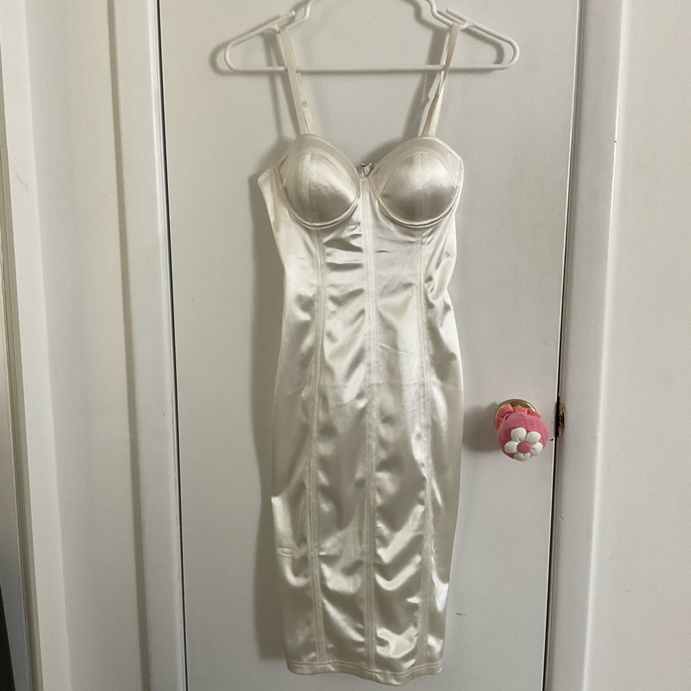 Fashion Nova Stupid in Love Dress White S